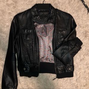 Black leather jacket